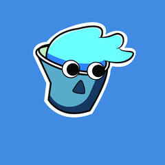Water Bucket Icon Vector Character