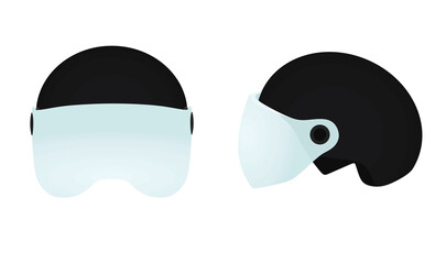 Black motorcycle helmet. vector illustration