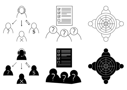 Anonymous Survey Linear Icon. Feedback Form. Focus Group. Opinion Polling. Social Research. Lead Generation Survey. Thin Line And Glyph Illustration. Vector