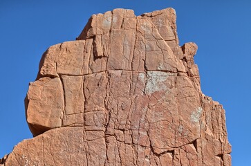 Red rocks of Arbatax, cliffs of Porphyry. Sardinia, Italy