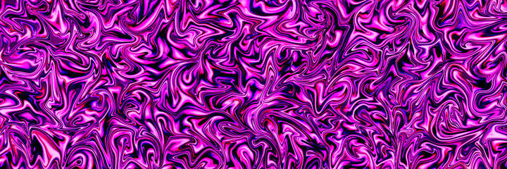Abstract textured background banner of purple liquid paint swirls