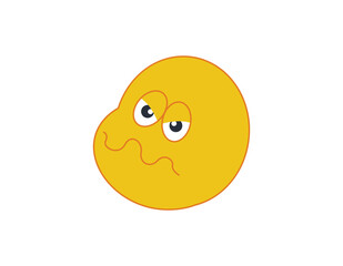 Depressed and sad emoticon with hands on face.vector illustration