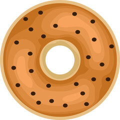 Simple Vector Design of Donut in Brown