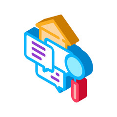 real estate agent messages icon vector. isometric real estate agent messages sign. color isolated symbol illustration