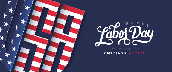 USA happy Labor day advertising banner template 