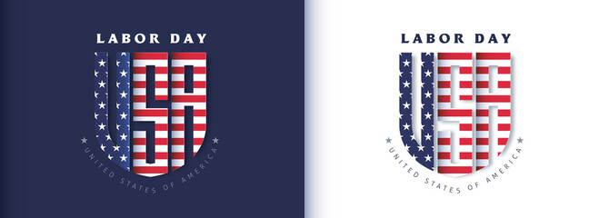 USA happy Labor day advertising banner template 