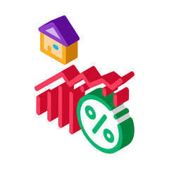 real estate growth infographic icon vector. isometric real estate growth infographic sign. color isolated symbol illustration