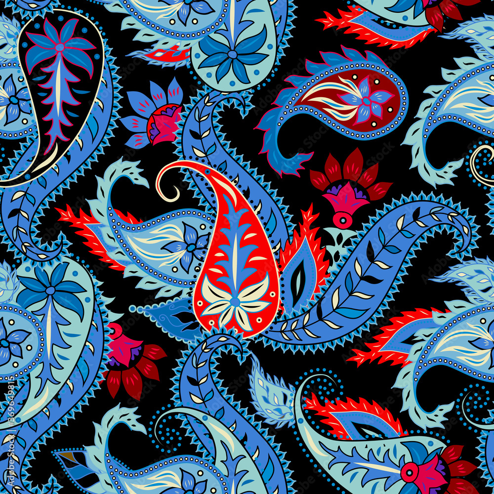 Poster paisley pattern. seamless pattern in indian style. vector image.
