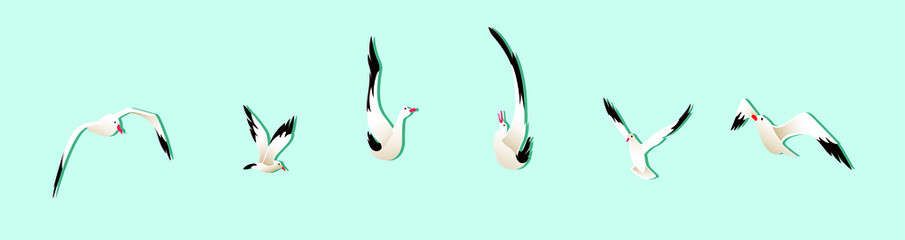 Flying birds in the sky. isolated vector illustration on blue background