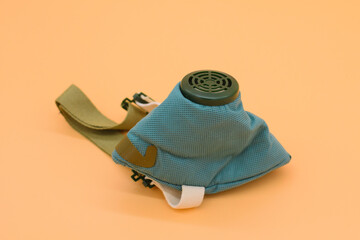 respiratory mask to protect breathing from dust and pesticides, used for work in industry. Photo...