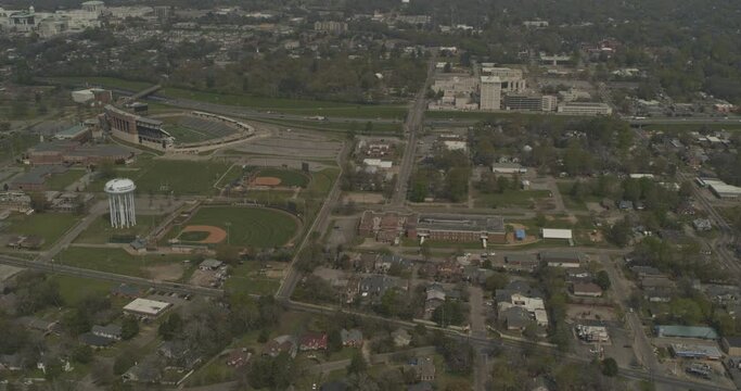 Montgomery Alabama Aerial v24 tilt up reveal of the cityscape with state university in the foreground - DJI Inspire 2, X7, 6k - March 2020