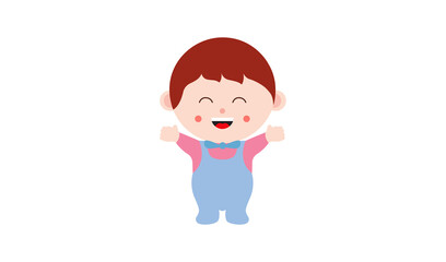 Happy cute baby. Vector flat cartoon illustration