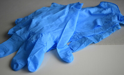 blue gloves isolated on white