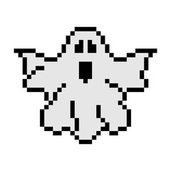 Ghost pixels. Pixel art vector illustration.