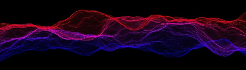 Abstract wave background. Music or sound illustration. Big data technology. Artificial intelligence concept. Network visualisation.