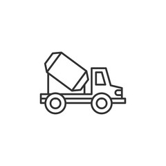 Concrete Mixer Truck Modern Simple Outline Vector Icon