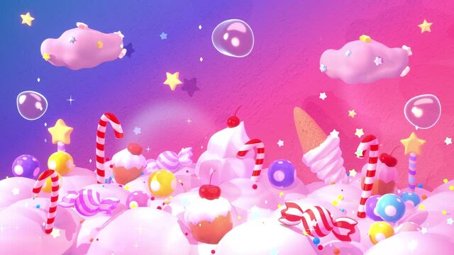 Looped sweet candy land animation.