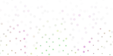 Light pink, green vector doodle template with flowers.
