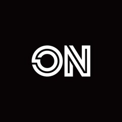 ON monogram logo with abstract line