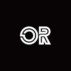 OR monogram logo with abstract line