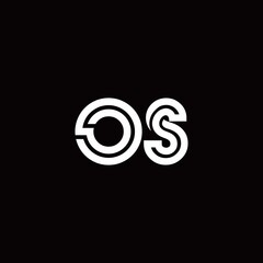 OS monogram logo with abstract line