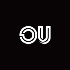 OU monogram logo with abstract line