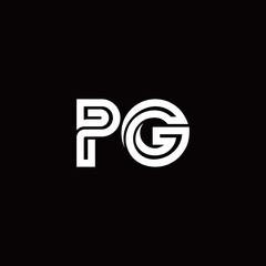 PG monogram logo with abstract line