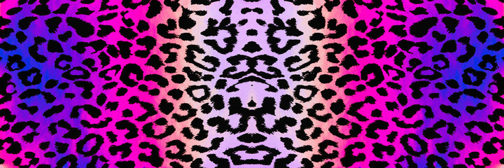 Abstract seamless background banner of black and purple animal print 