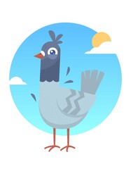 Cute Bird Flat vector design