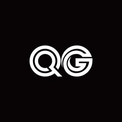 QG monogram logo with abstract line