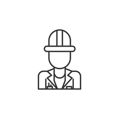 Construction Worker Modern Simple Outline Vector Icon