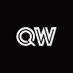 QW monogram logo with abstract line