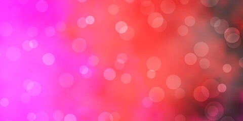 Light Pink, Yellow vector background with circles. Illustration with set of shining colorful abstract spheres. Design for posters, banners.