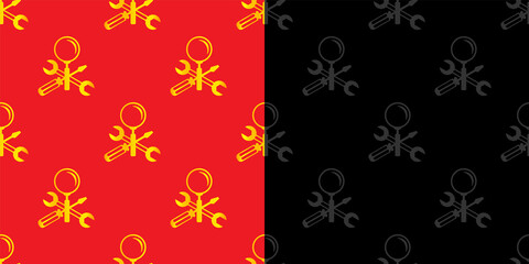 Repair, service, support and maintenance symbol. Seamless ornament, pattern, texture, background and template. Vector