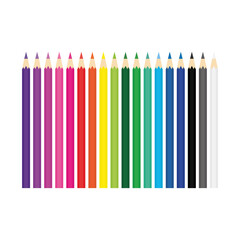 Colorful pencil set icons. Back to school. Stock vector illustration isolated on white background.