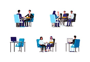 People at HR interview - isolated set of interviewers and candidates