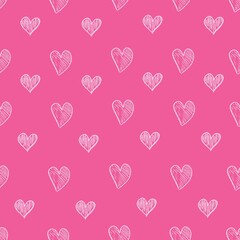 Pink hearts seamless vector