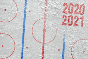 Fragment of a hockey arena with markings