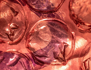 Red bubbles texture with pen mark.