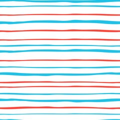 Vector abstract pattern with different hand drawn lines. Horizontal strips. Simple print for wallpaper, wrapping paper, website background, fabric design