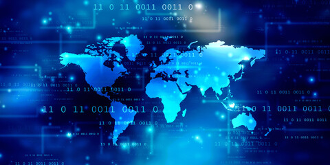 2d illustration world map abstract background