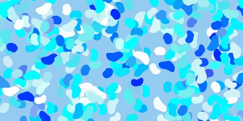 Light blue vector texture with memphis shapes.
