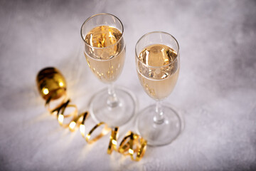 New years eve celebration background with champagne