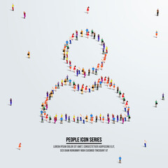people or person icon. large group of people form to create a shape of a person. vector illustration.