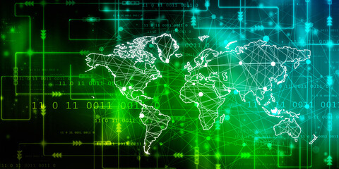 2d illustration world map abstract background