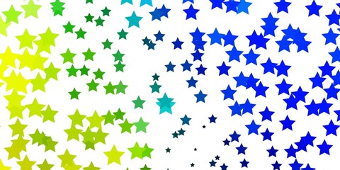 Light Blue, Green vector background with colorful stars. Modern geometric abstract illustration with stars. Pattern for websites, landing pages.