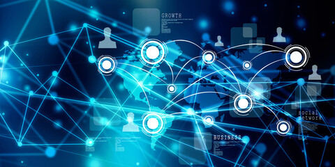 2d illustration Business Network concept
