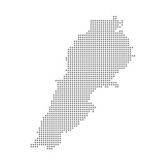 Abstract map of Lebanon dotted polka dot particle. Vector illustration eps10