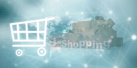 Naklejka premium 2d illustration Shopping Cart