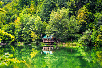 Beautiful Vuckovica lake near the Ivanjica in Serbia